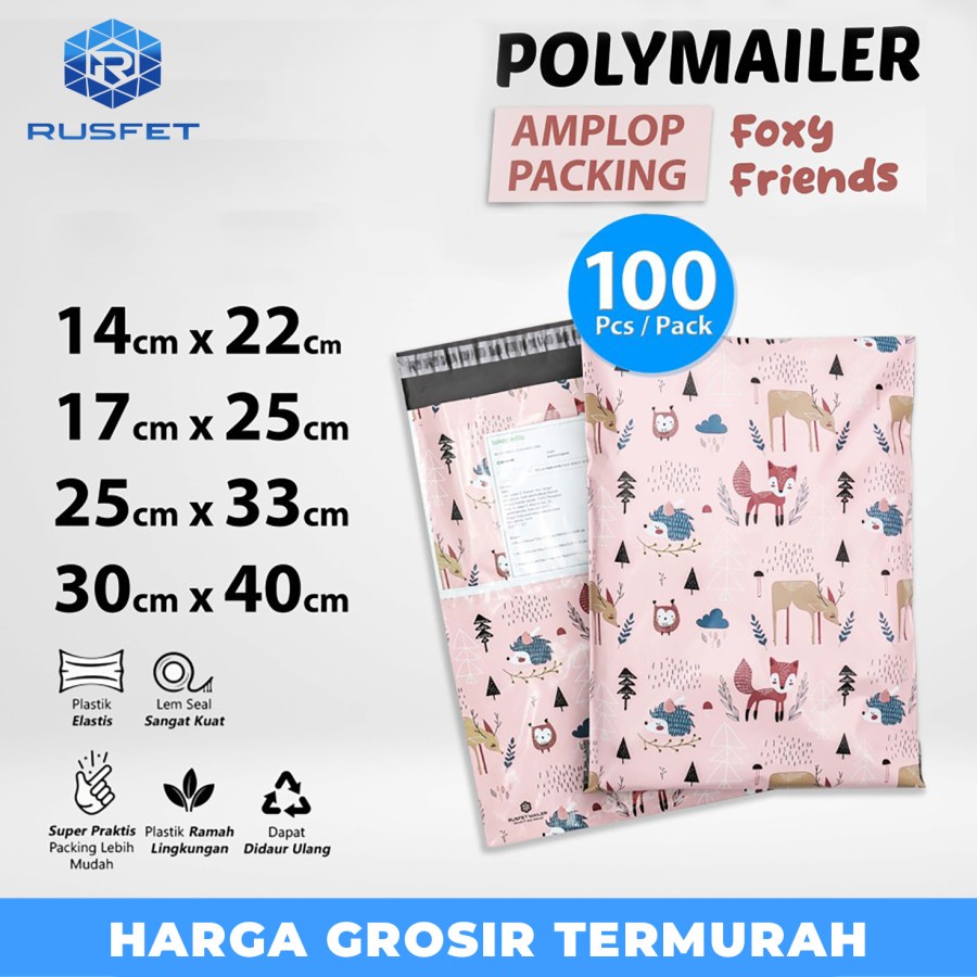 

Amplop Plastik Packing Polymailer Foxy Friends Motif Polimailer PACK