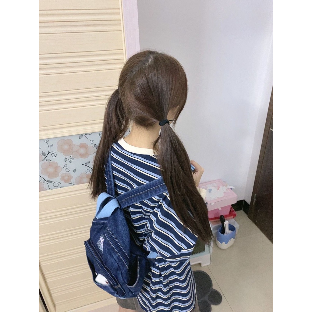 ✢✖Seraser Air Train Kittystar Mini Backpack Desain tali berwarna-warni yang lucu tas travel retro Jepang