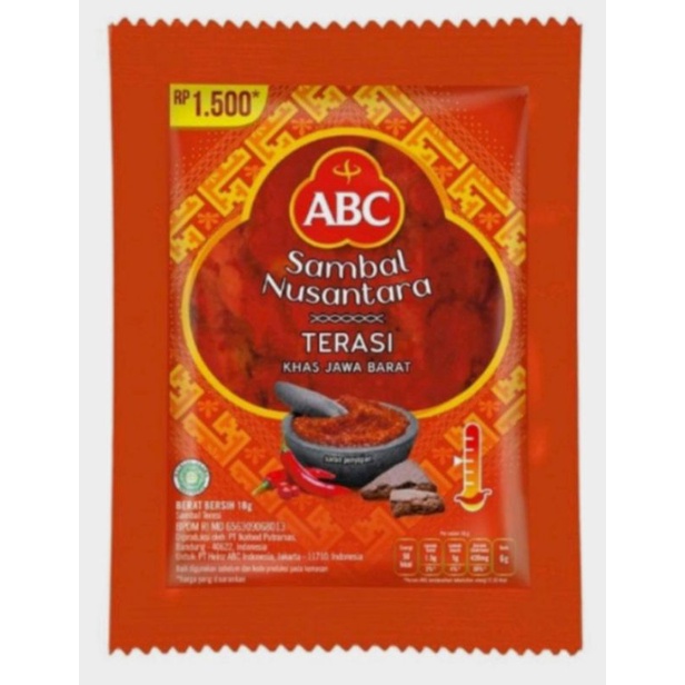 

ABC SAMBAL TERASI NUSANTARA KHAS JAWA BARAT 18g (10 BUNGKUS/SERENTENG)