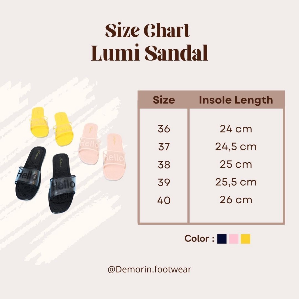 Lumi Sandal Selop Wanita Slip On Teplek - Demorin