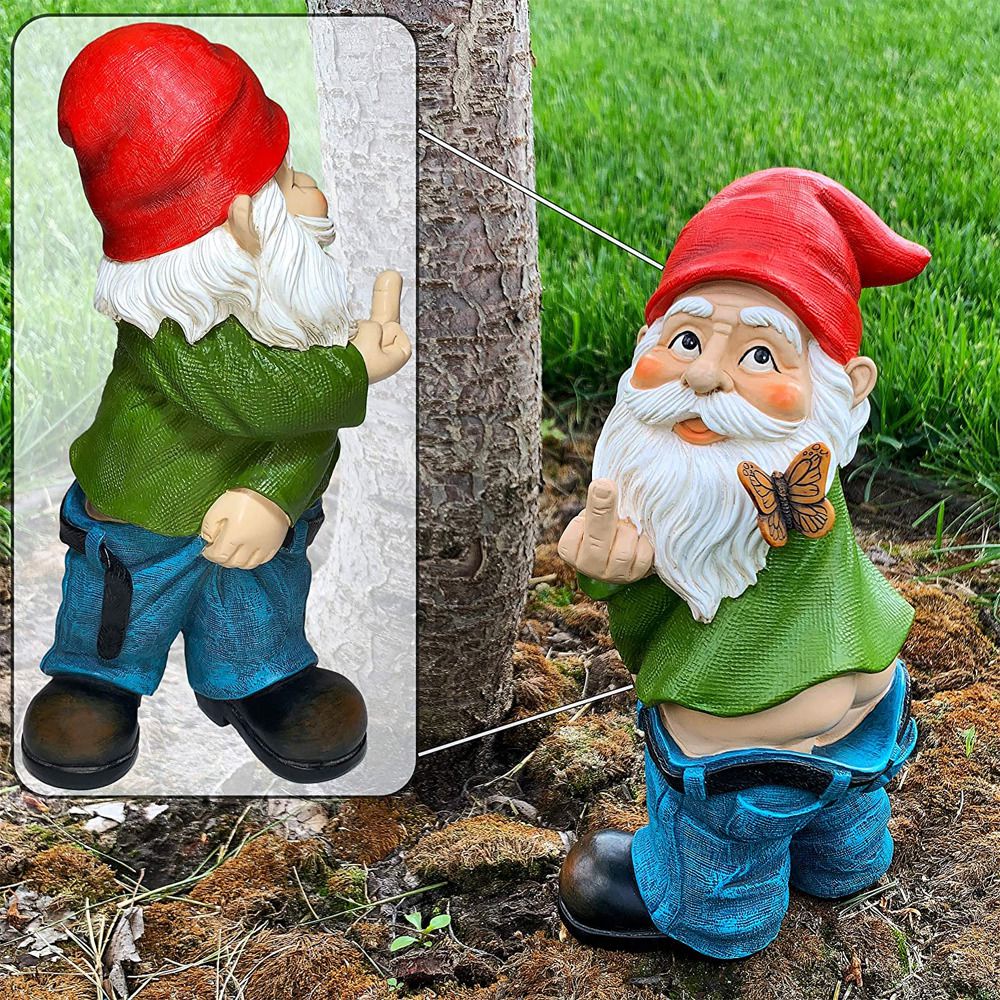 Decor Patung Gnome Taman 14 cm Lucu Celana Bawah Gnomes Hadiah Hiasan Halaman Rumput