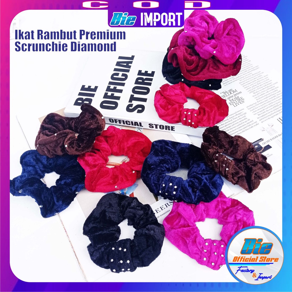 Ikat Rambut Korea Bludru Diamond Import Best Seller