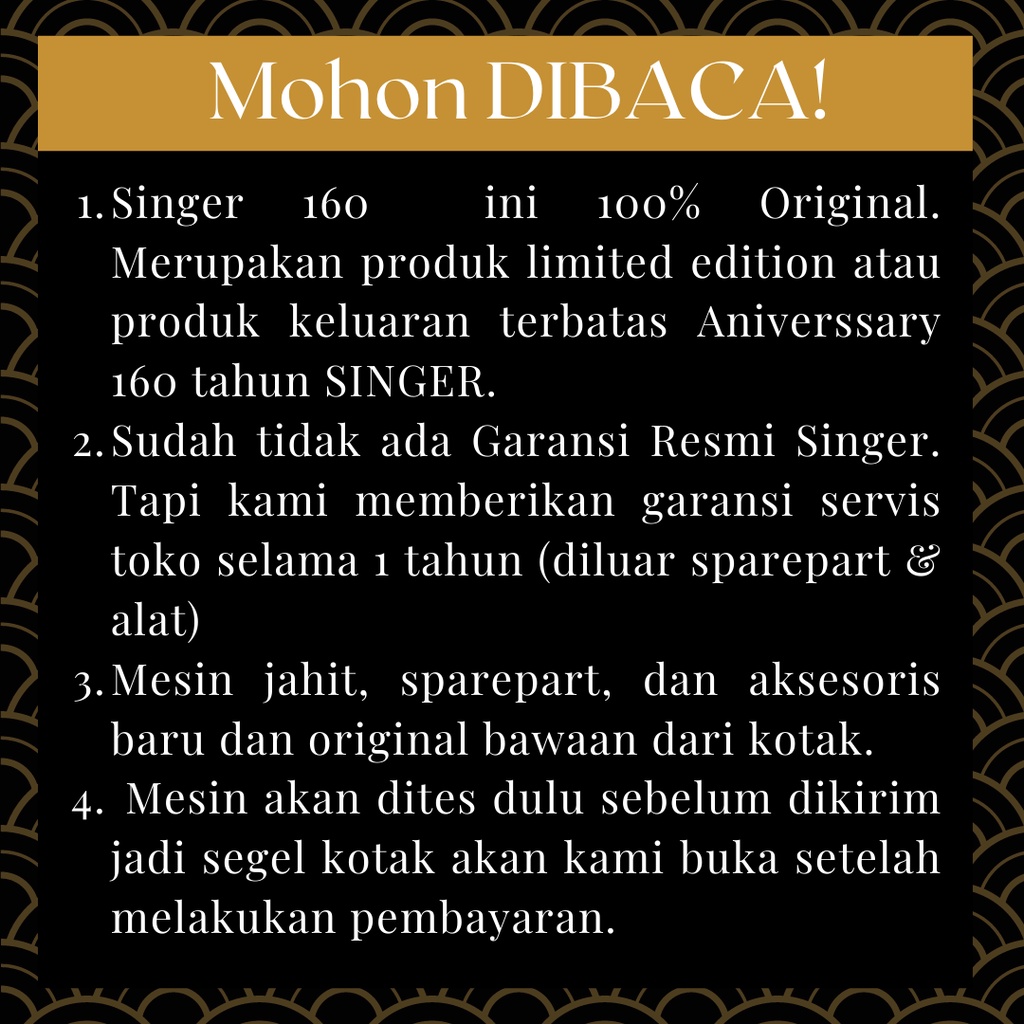 The SINGER 160 th | SINGER Anniversary 160 edition | Mesin Jahit Digital Portabel Limited Edition