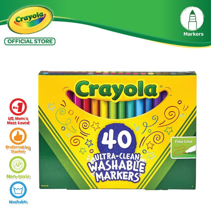 

Crayola Ultra-Clean Washable Fine Line Marker - 40 Color