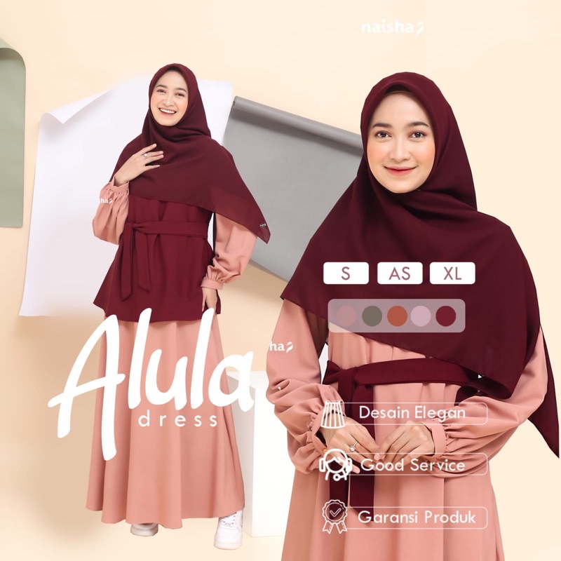 Naisha Official /  Alula Dress/ Dress 3 in 1 Dilengkapi Vest / Overall Dress Rompi /  Dress Korea / 