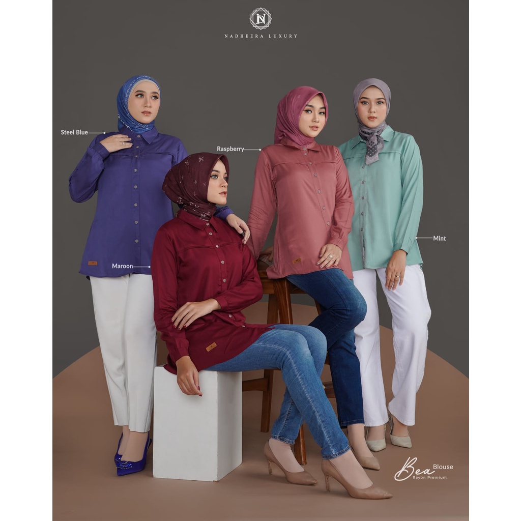 BISA COD | Bea Blouse Nadheera Luxury | Kemeja Kerja Terbaru | Kemeja Nadheera Luxury
