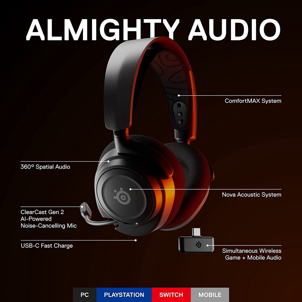 Headset Steelseries Arctis Nova 7 Wireless | 2.4GHz &amp; Bluetooth Gaming
