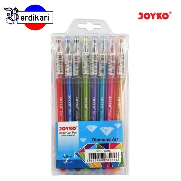 

cusss order] Color Gel Pen Pulpen 8 Warna Set Joyko GPC-309S 0.5 mm Diamond Art