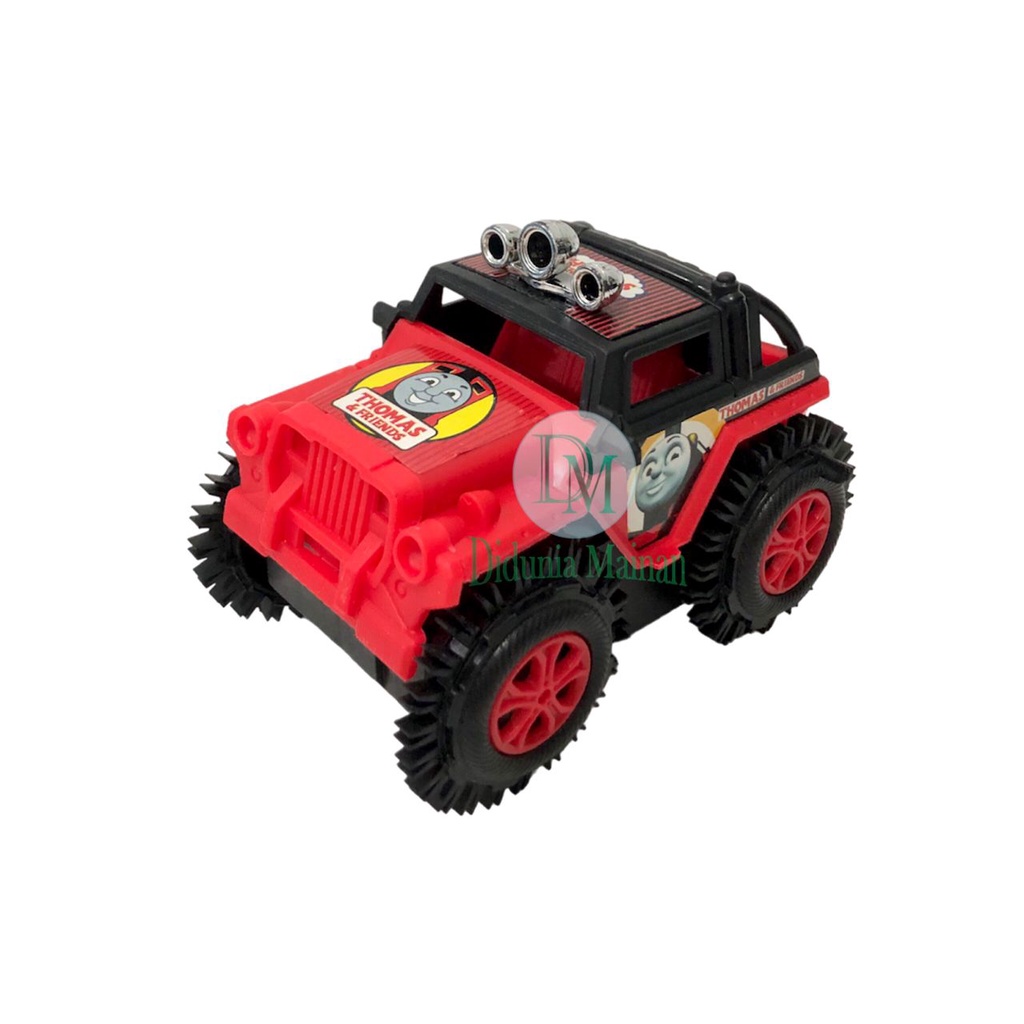 Mainan anak mobil mobilan baterai tank elektrik jungkir balik jeep tumbling tiping car