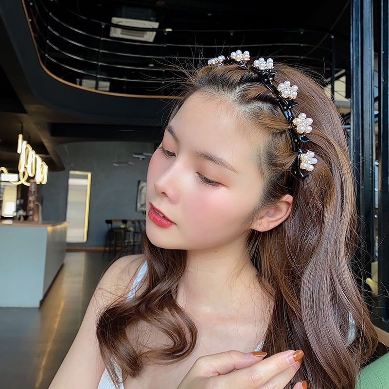 Bando include Jepit Rambut Fashion Korea Pola Mutiara Wanita Dewasa