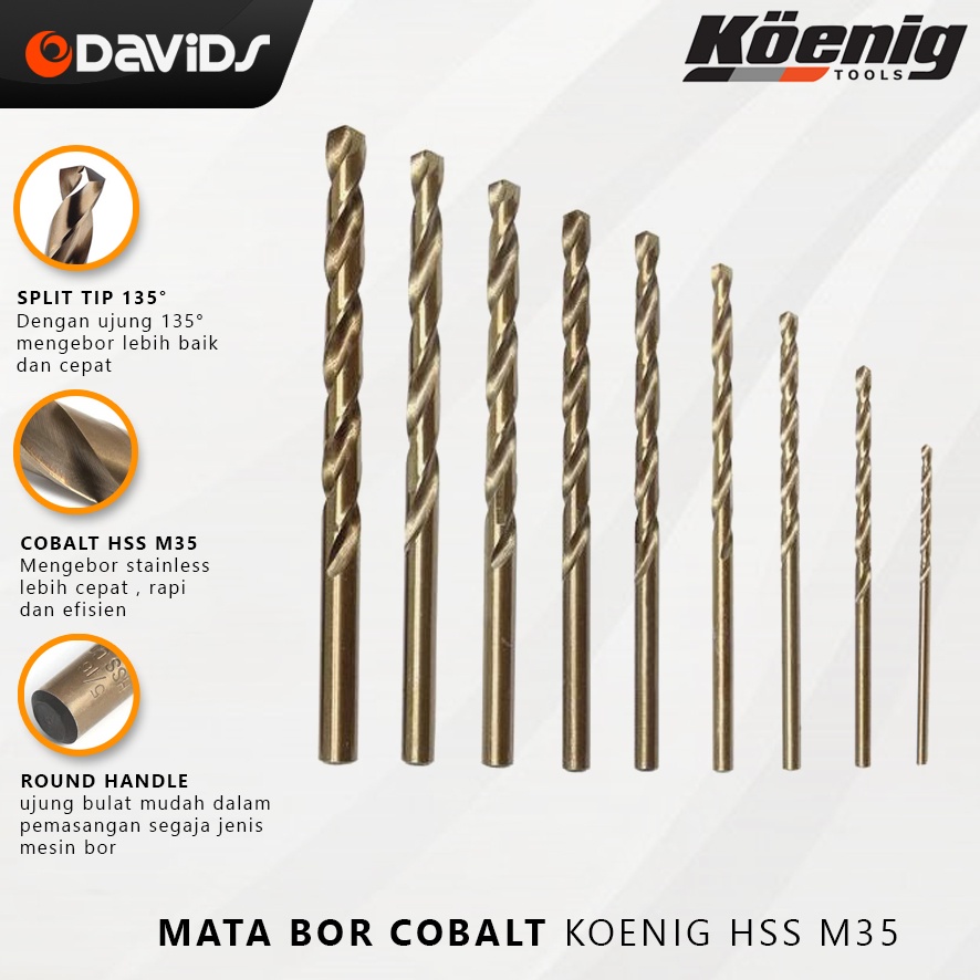 Mata Bor Besi Baja Keras Ori Stainless Steel Hss Titanium Koenig 12mm