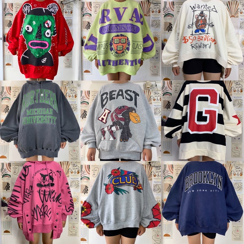 Crewneck Hoodie Oversize Lengan Balon untuk Pria dan Wanita - Nyaman dan Stylish