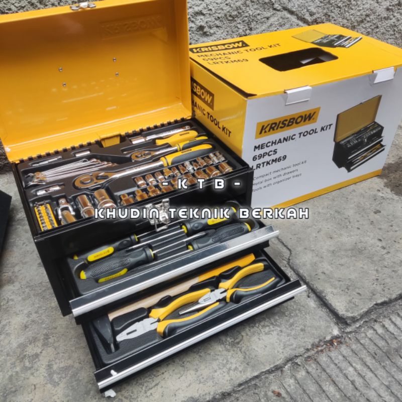 KRISBOW Mechanical Tools Set 69 Pcs Tool Kit