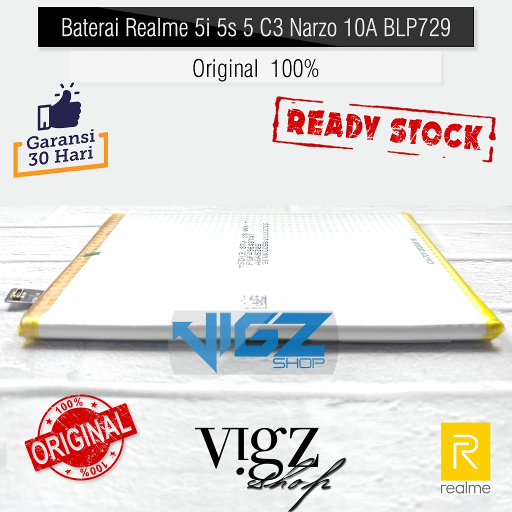 Baterai Realme  C3 / C11 / 5 / 5S / 5I / C21 / C21Y / C20 Narzo 10A BLP729 Original 100%