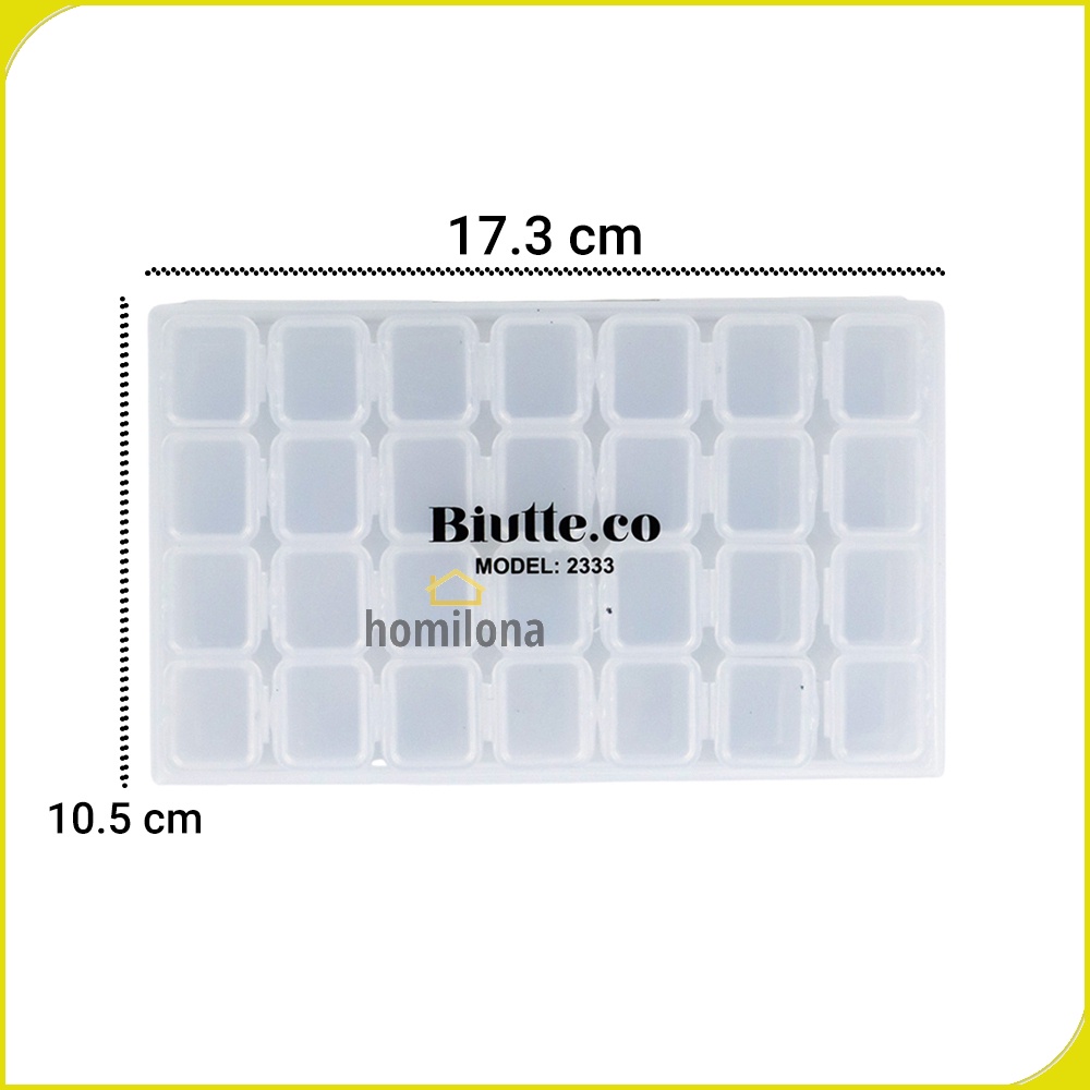 Kotak Penyimpanan Perhiasan Separate Box 28 Slot Biutte.co 2333 Transparent