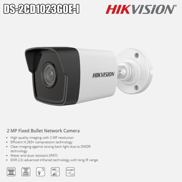 HIKVISION DS-2CD1023G0E-I H.265+ IPCAM IP Camera 2mp CCTV Wifi Outdoor