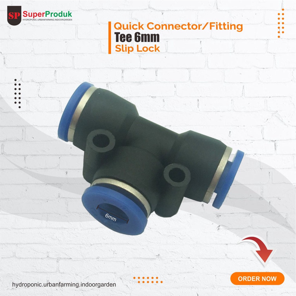 Fitting Tee 6mm Pneumatic Selang Pu 6mm