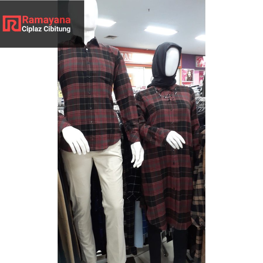 Benhill  Kemeja Couple  Kotak  Flannel Kotak 25253-1120S33 / Ramayana Cibitung