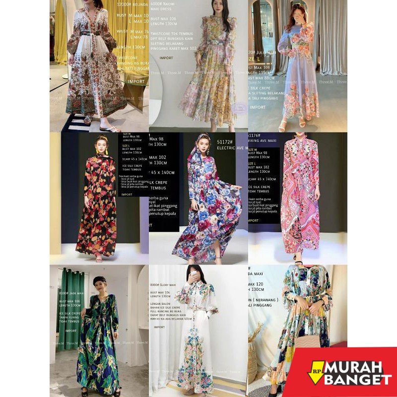 model gamis kombinasi polos terbaru 2022 maxi dress wanita import fb / pakaian muslim wanita dress /