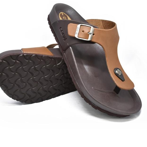 Carvil Sandal Pria BOSTON-01M STONE/BROWN - 41