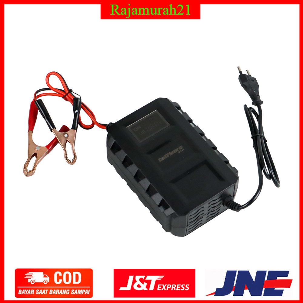 Taffware Sikeo Charger Aki Mobil Lead Acid Dry Colloid Smart Battery Charger 12 V 20-120 AH - Black - OMRSFWBK