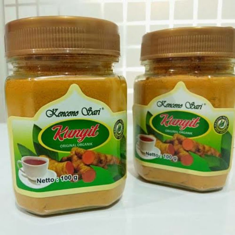 Kunyit bubuk Organik Kencono Sari Asli Original 100 gr | Jamu Kunyit Serbuk