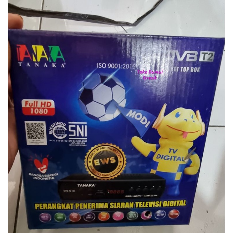 Tanaka STB Set Top Box Biru Body BESI DVB T-2 Tv digital reciever Youtube DVB T2