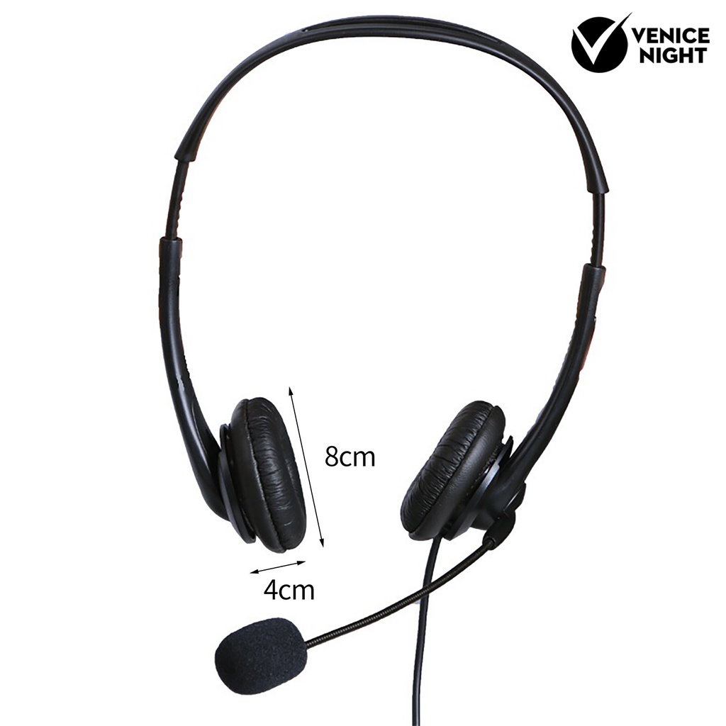 (VNEP) (Berkabel) Business Headset HD-kompatibel dengan Sound Effect Noise Cancelling Headphone Call Center 3.5mm Bernapas dengan Mikrofon untuk Kantor Pengemudi Truk