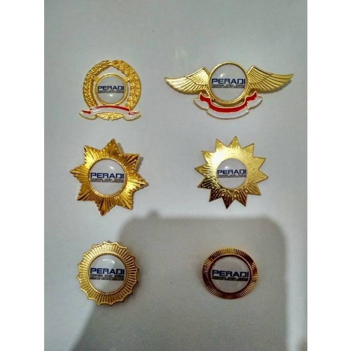 Pin Pin Wing Advokat Peradi 6 Varian Item Kuningan Emas Mengkilap Original