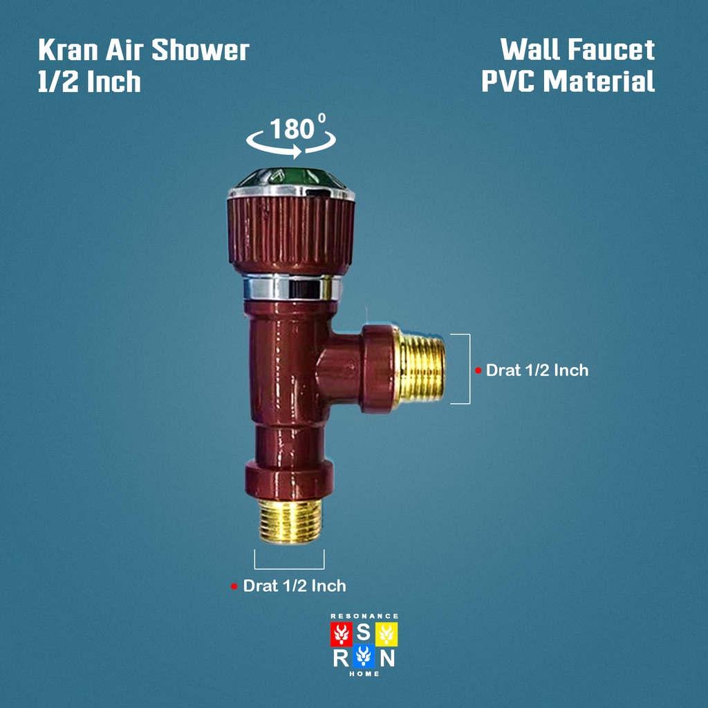 Keran Air Shower Cabang PVC Drat 1/2 Inch / Resonance Home