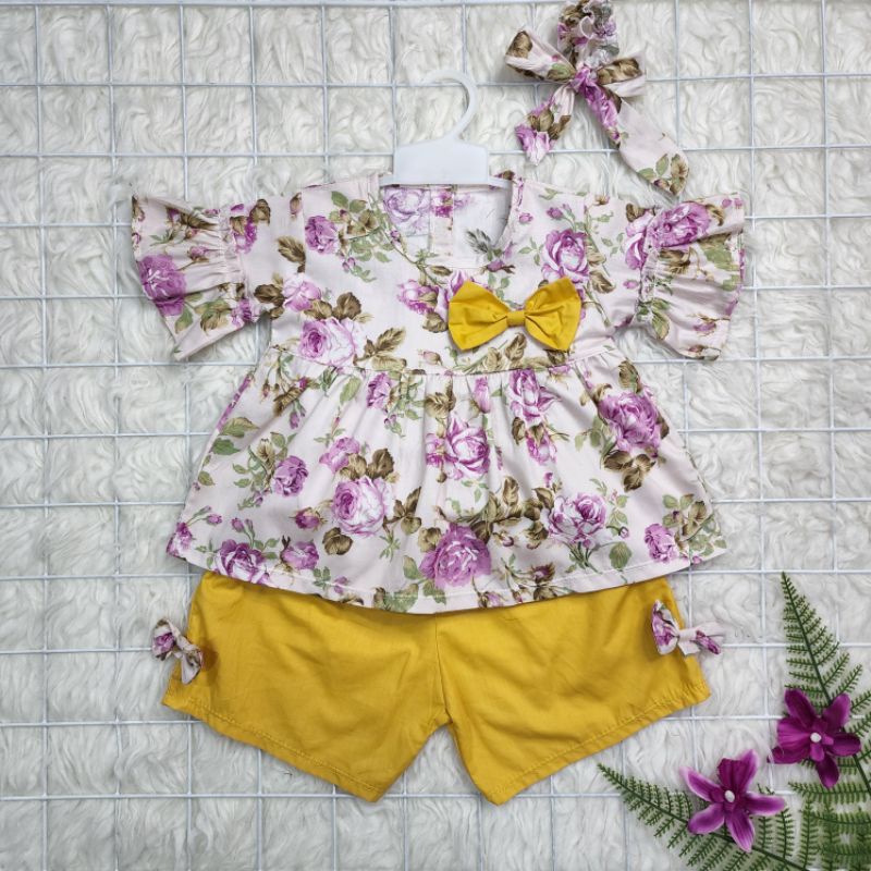 Baju bayi perempuan stelan celana baby girl