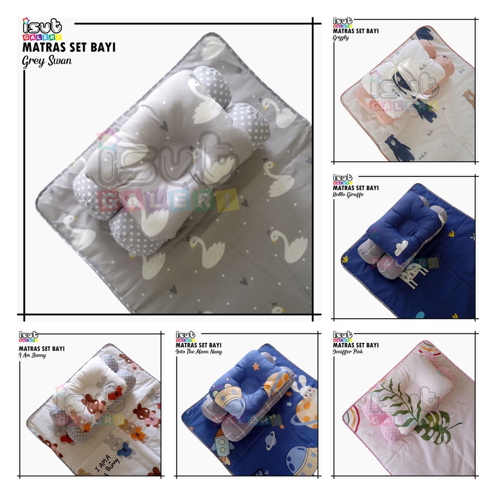 ISUT GALERI - Matras Bayi | Perlak Bayi | Bedding Set Bantal Guling Peang | Perlengkapan tidur Bayi