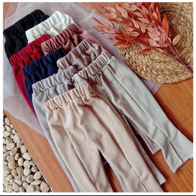 Celana Cutbray Scuba Belah Anak Perempuan 1-5 Tahun I Celana Panjang Anak Cewek