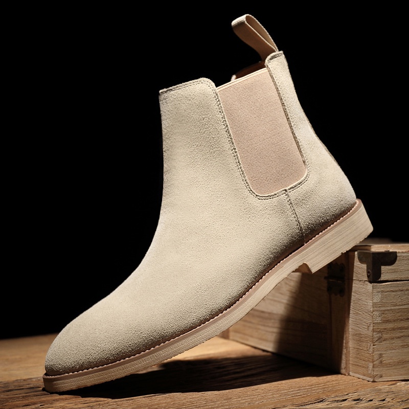 Chelsea Boots Pria  Ukuran Besar 45 46 Supply Kulit Asli   Pria Sepatu Bot Inggris Martin boots Pria