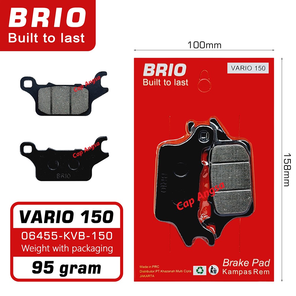 KAMPAS REM DEPAN CAKRAM DISPED DISK KANVAS REM VARIO 150 125 LED TECH NEW 06455 KVB BRIO BRAKEPAD