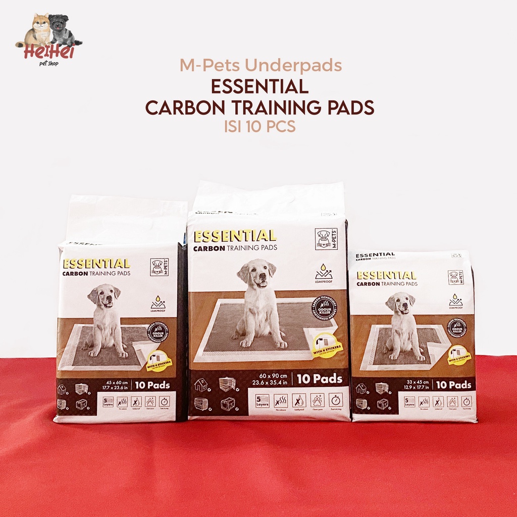 M-Pets Essential Carbon Underpad Training Pad Per Pack - Perlak Buang Air Anjing/Puppy/Kucing - Pet Under Pad Ekonomis