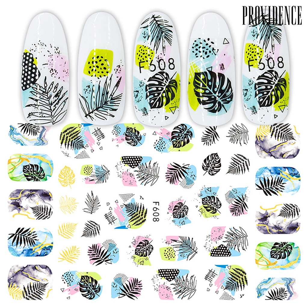 Providence Stiker Kuku 3D Motif Daun Maple / Kaktus / Santa Claus / Pohon Maple Untuk Dekorasi Nail Art / Manicure DIY