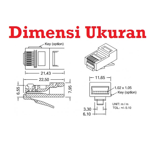 [HAEBOT] RJ45 RJ-45 Jack Lan Konektor Penghubung Ethernet Kabel UTP Jaringan Network Crimping Komputer