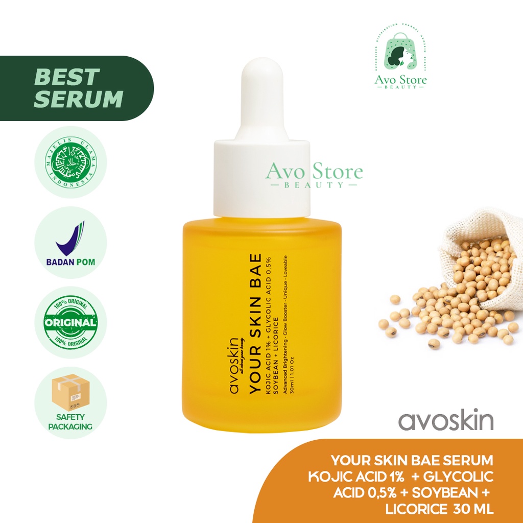 Avoskin Your Skin Bae Serum Kojic Acid 1% + Glycolic Acid + Soybean + Licorice 30ml