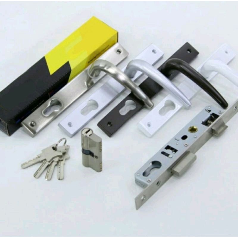 Handle + Body Kunci Kecil 8520 Satu Set Pintu Alumunium