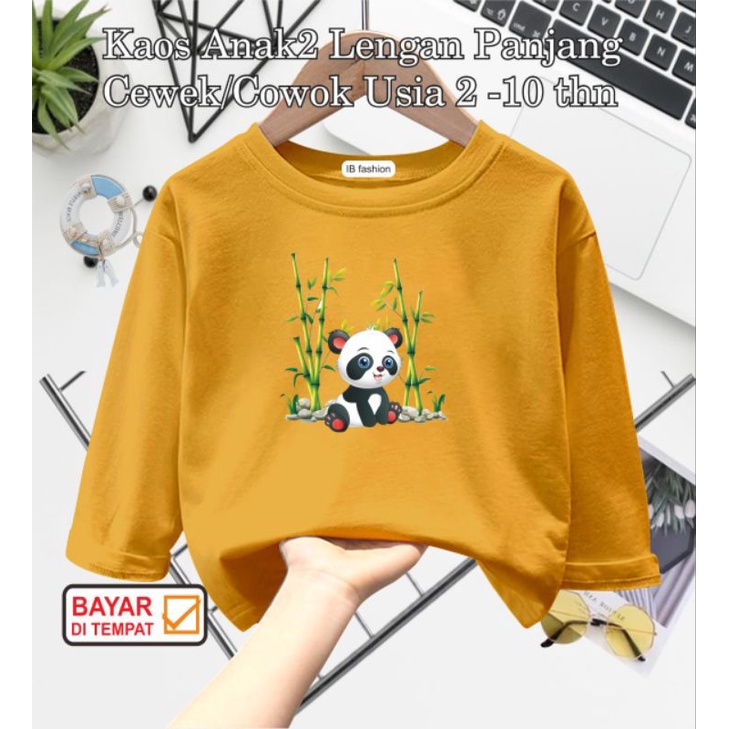 ((IB))KAOS ANAK2 UNISEX PANJANG/PANDA DIGITAL SABLON