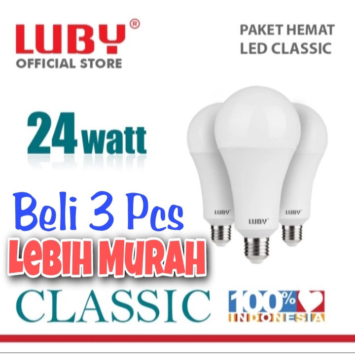 Lampu Led LUBY Classic 24 Watt Cool Daylight [PAKET HEMAT]