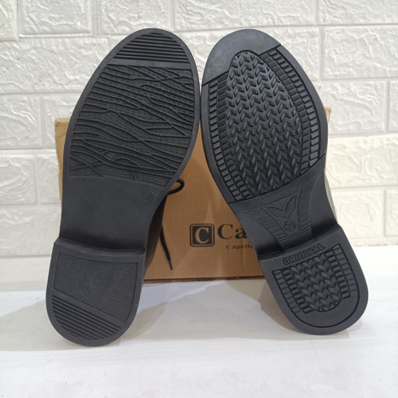 Sepatu PDH Tali Merk Capello size 38-43 bahan kulit asli