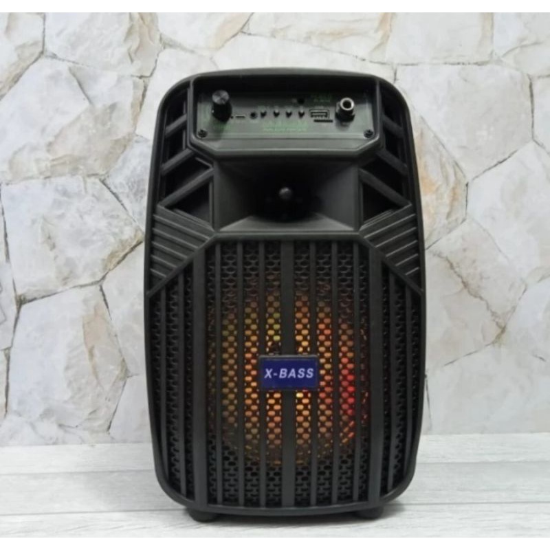 Speaker Fleco karaoke Bluetooth 6.5Inch Free mix suara Bass