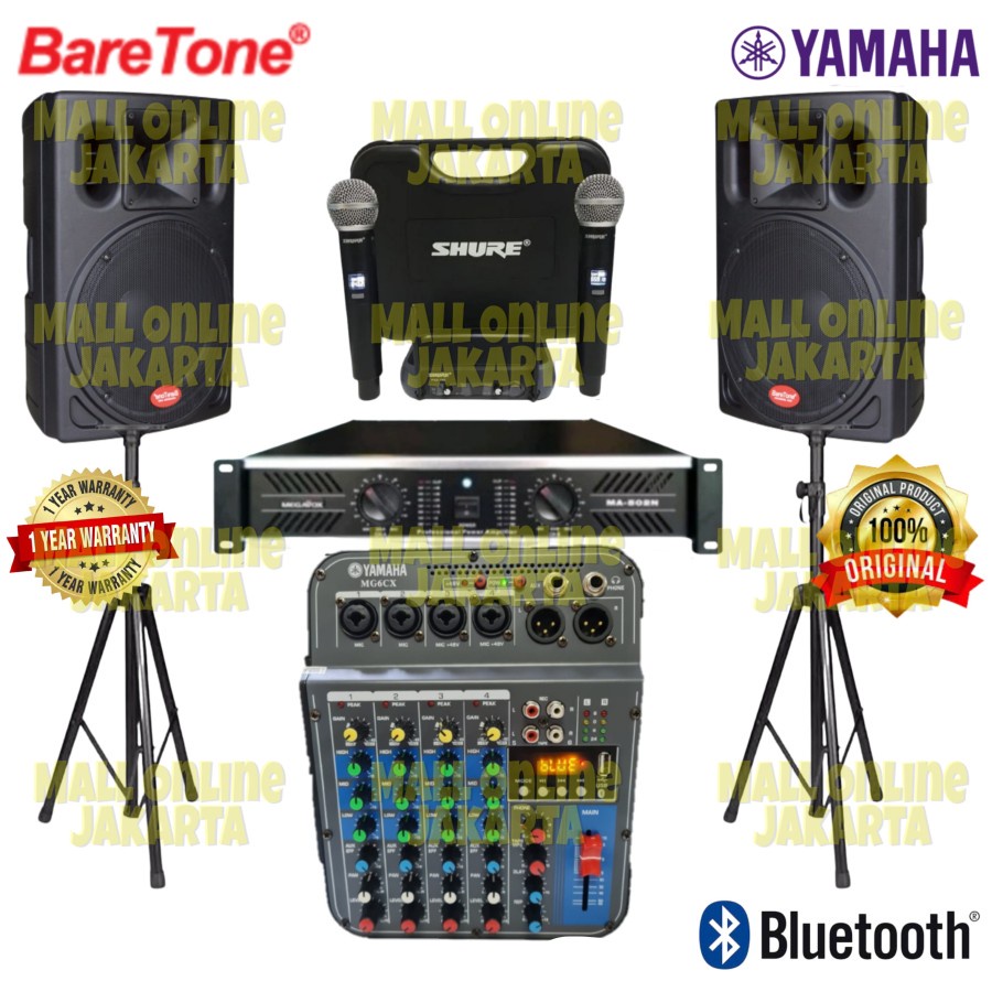 Paket sound system outdoor baretone 15 inch 800 watt bluetooth 1530w