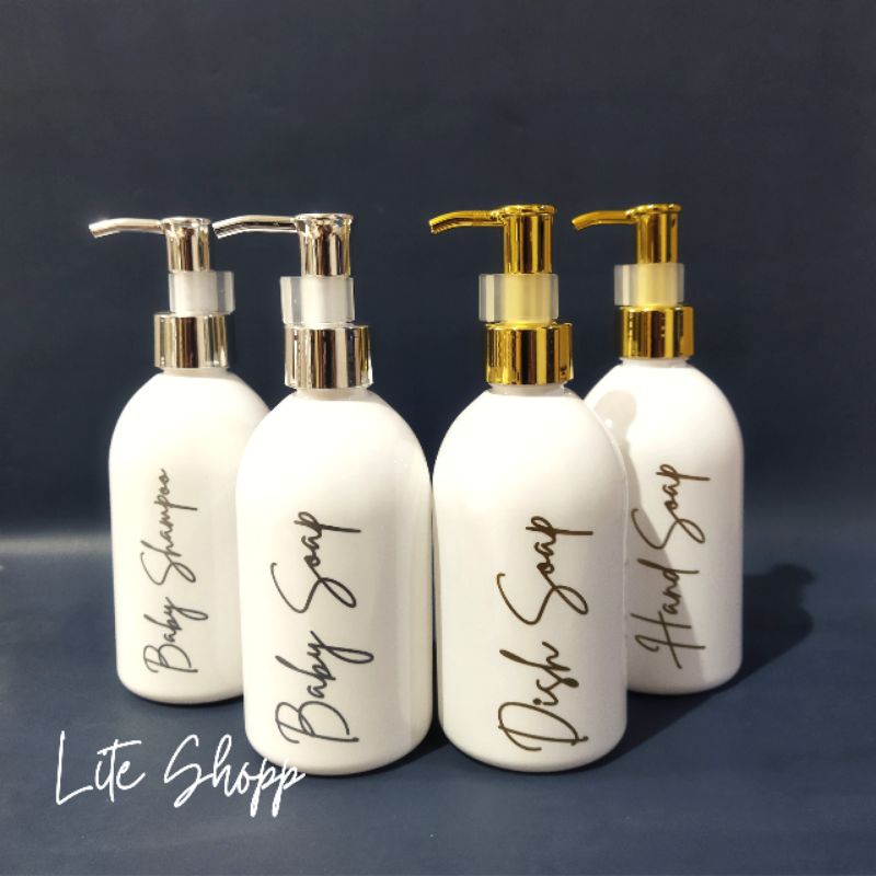 Botol Sabun cair 250ml Oval Putih Aesthetic