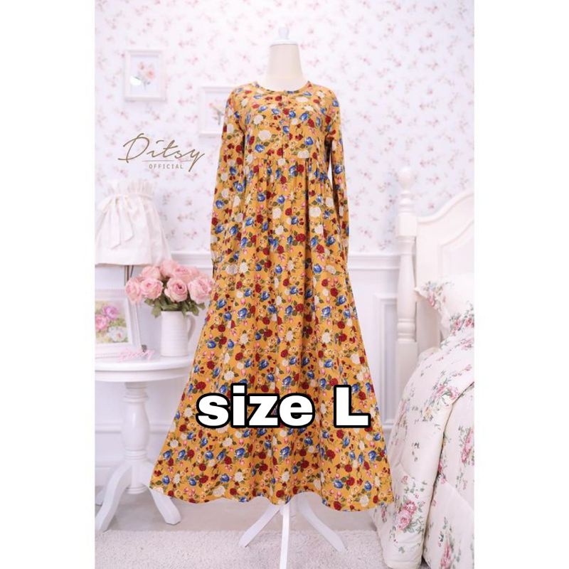 Twyla Yellow Nightgown size L Daster Gamis Ditsy Oktober 2022