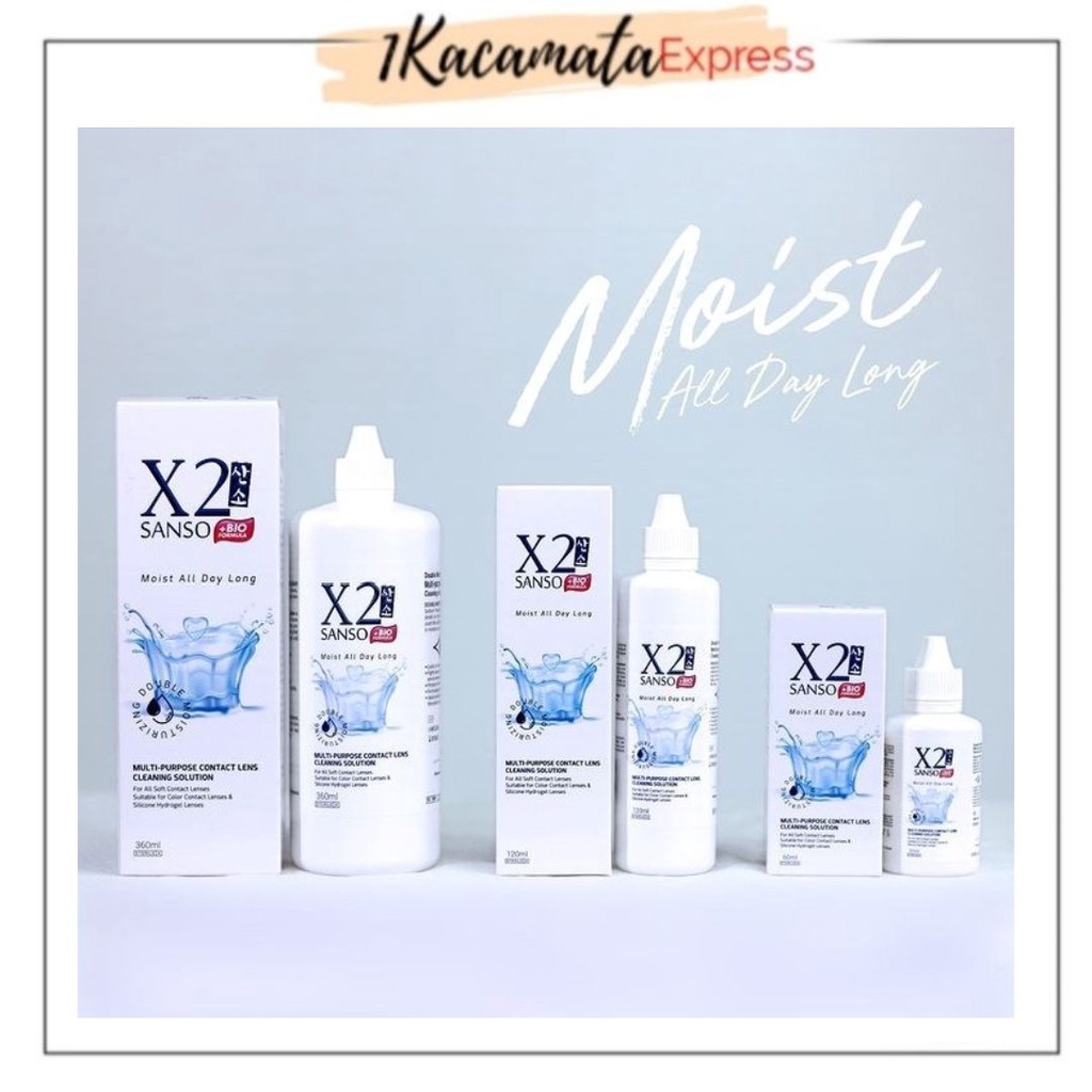 AIR PEMBERSIH X2 SANSO + BIO FORMULA MOIST 60ML CAIRAN SOFTLENS