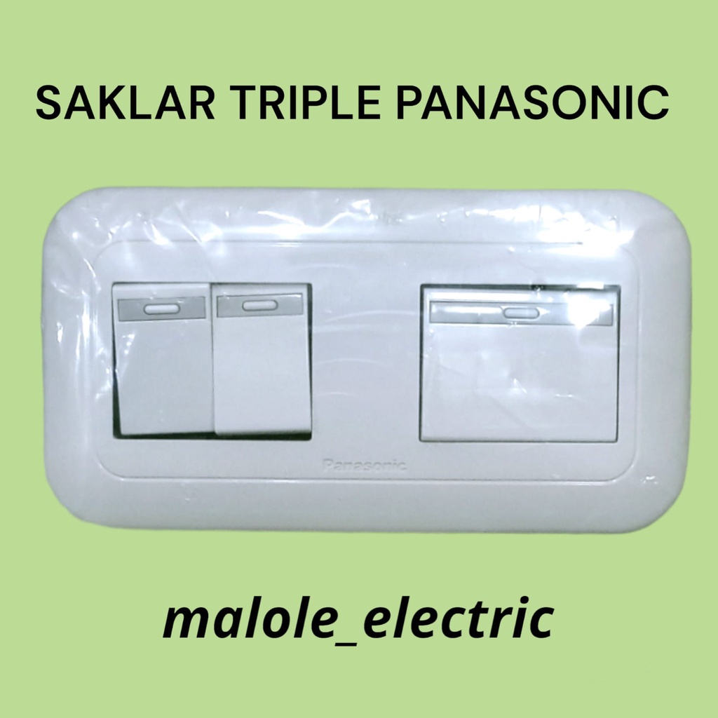 Saklar Triple Panasonic / Saklar 2 Gang 3 Device/ Saklar 3 Mata Panasonic