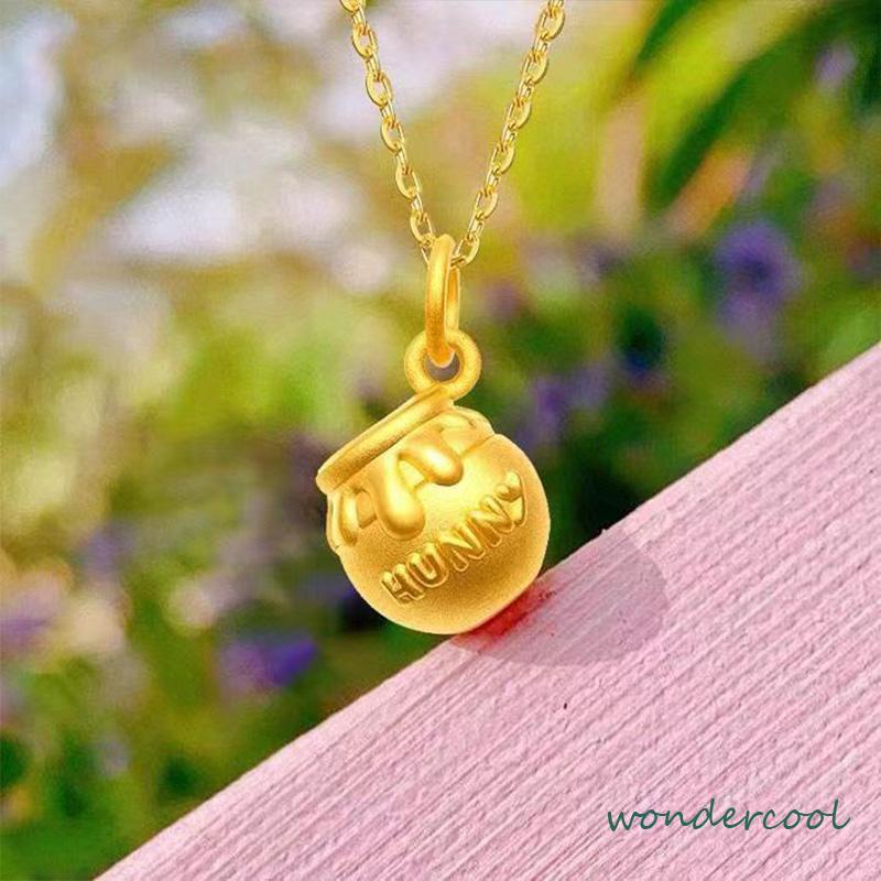 Kalung Winnie-the-Pooh Alloy Bahan Kartun Lucu Korea Gaya Aksesori Fashion-Won